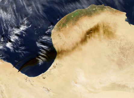 After battles in Libya on  4–6 January, several fires were observed at oil production and storage facilities near Sidra