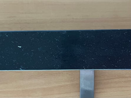 The coat rack on week 2, sprayed with an anti-static product.