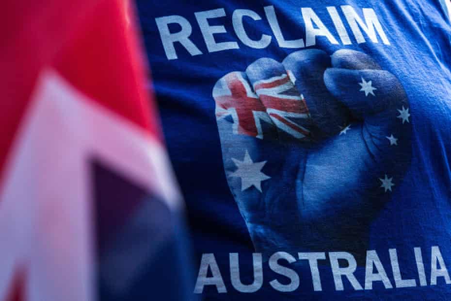 A banner of the Reclaim Australia group