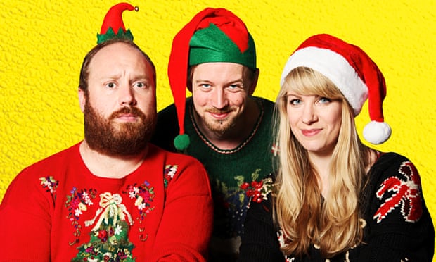 ‘Christmas is ripe for disappointment’ … Jonny Donahoe, Paddy Gervers and Rachel Parris in 30 Christmases