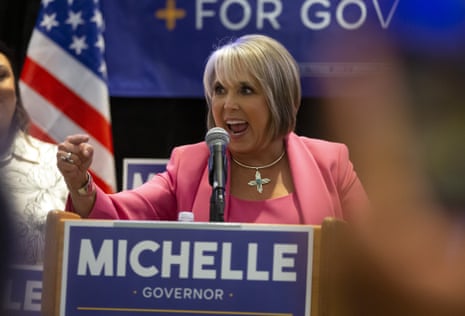 Michelle Lujan Grisham speaks to supporters during the celebration party in Albuquerque, New Mexico.