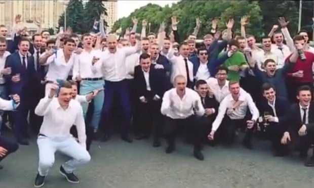Image from YouTube of partying Russian spies.