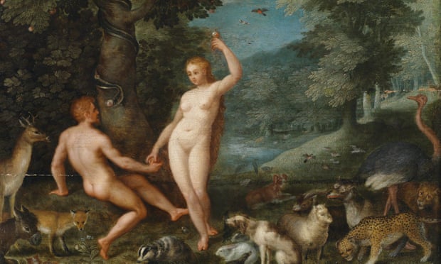 Paradise Landscape with Eve Tempting Adam. Artist: Brueghel, Jan, the Younger (1601-1678)Paradise Landscape with Eve Tempting Adam. From a private collection. (Photo by Fine Art Images/Heritage Images/Getty Images)