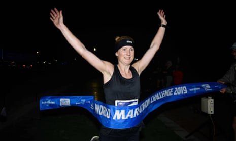 Susannah Gill ran marathons in Antarctica, Cape Town, Perth, Dubai, Madrid, Santiago and Miami.