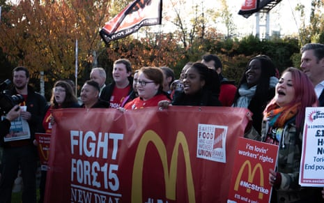 Picket at McDonald’s workers’ strike on 12 November 2019