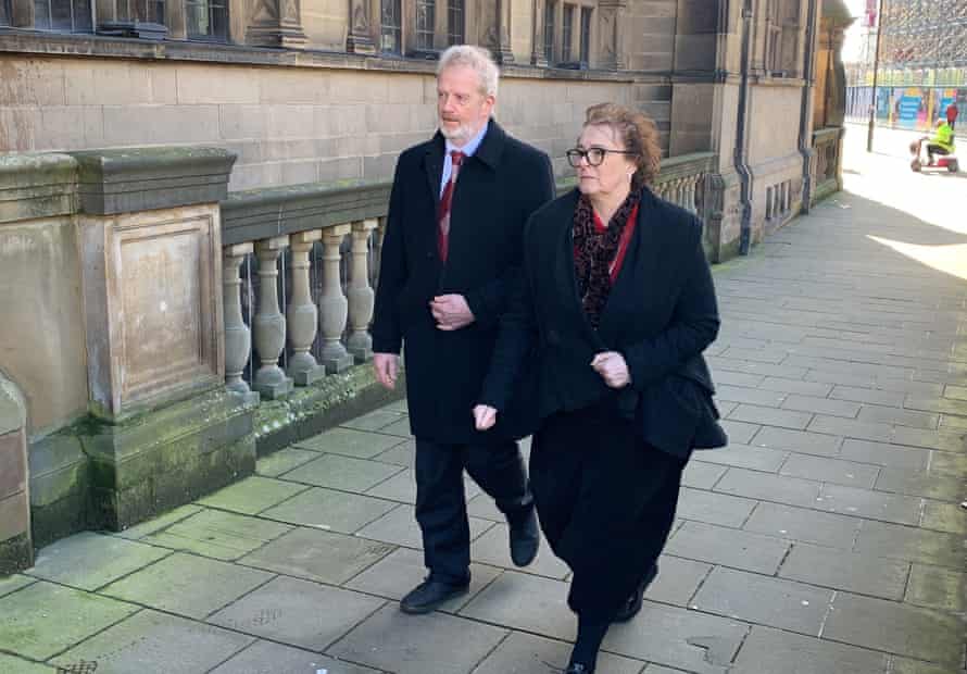 Charles and Liz Ritchie arrive at Sheffield town hall for the start of inquest into the death of their son Jack.