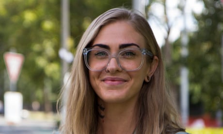 Alice Davy outside with street and trees in background