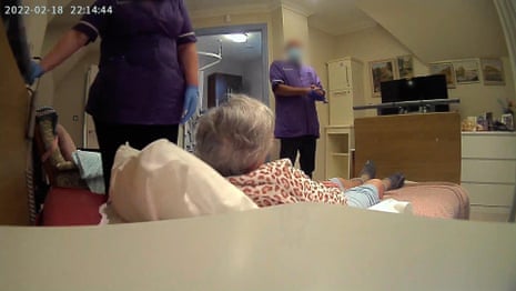 Carer shakes Ann's bed – video