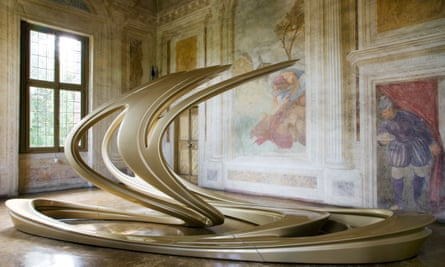 Zaha Hadid’s Aura sculpture at Villa Foscari.