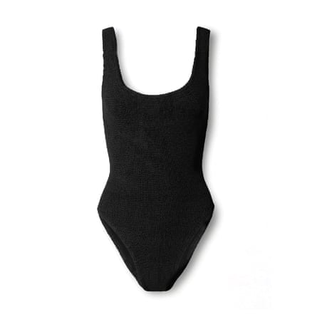 Hunza G Square Neck seersucker swimsuit