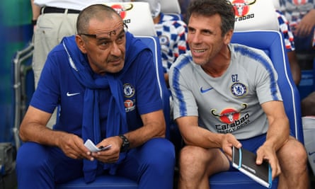 Gianfranco Zola Delights In Chelsea Return As Maurizio Sarri S Assistant Chelsea The Guardian