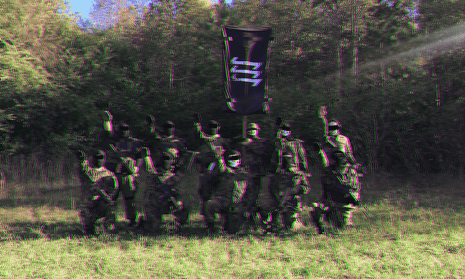 Members of neo-Nazi group the Base at a gathering.