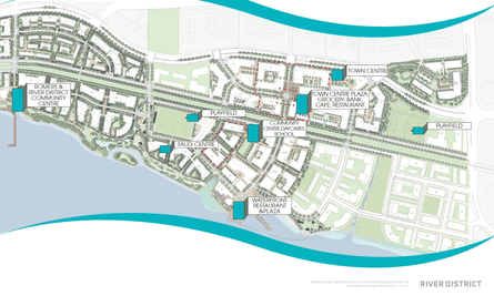 River District in Vancouver will feature playing fields, parkland, a community centre, daycare and schools