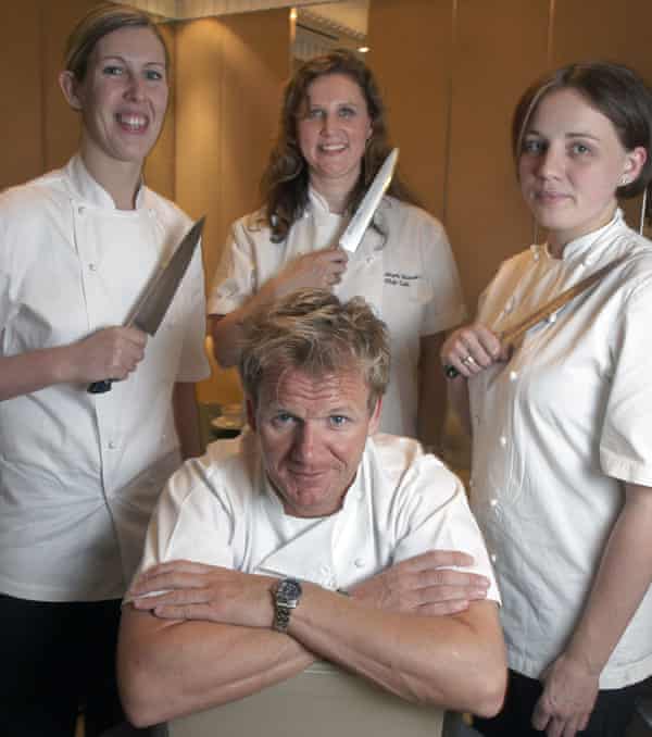 Smyth, far left, with Gordon Ramsey, Angela Hartnett and Gemma Tuley in 2008.