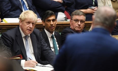 Boris Johnson and Rishi Sunak in the House of Commons, 8 September 2021.