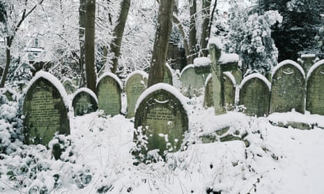 Gravestones at Highgate cemetery in London on 12 December