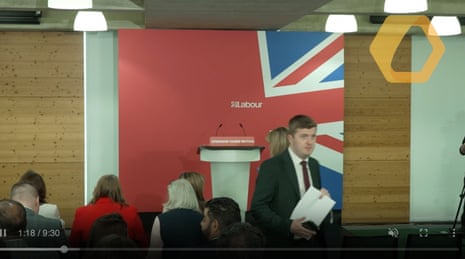 Journalists waiting for Starmer's speech