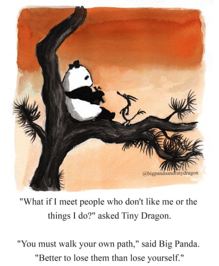Drawing and caption from Big Panda and Tiny Dragon