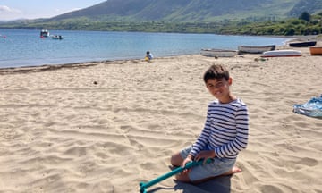Nazia Parveen’s son enjoys the beach close to Bert’s Kitchen Garden on the Llŷn peninsula.