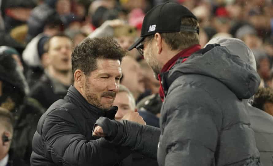 Atlético Madrid’s return to Liverpool evokes eerily grim memories | Champions League 2 The managers’ pre-match handshake between Diego Simone and Jurgen Klopp was replaced by a forearm bump