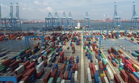 Qingdao Qianwan container terminal in Shandong