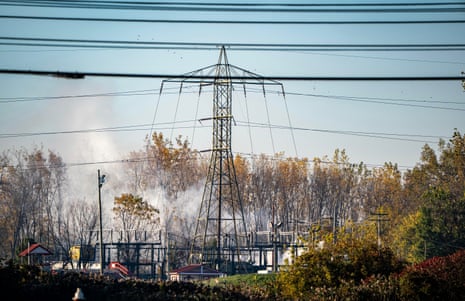 smoke rises from a facility