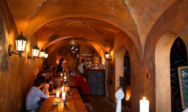 A cellar pub in Prague.