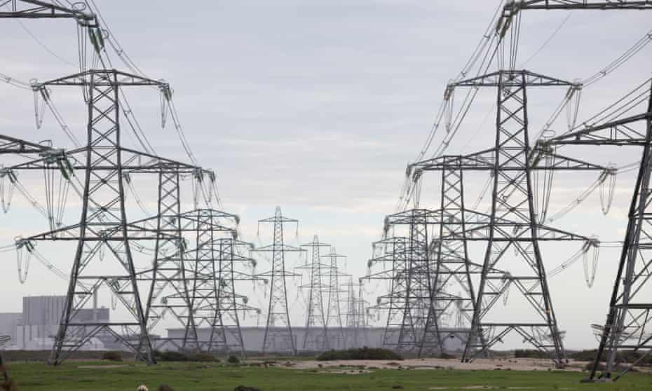 Electricity pylons near Dungeness nuclear power station. National Grid has legally separated the electricity system operator business from the FTSE 100 group. 