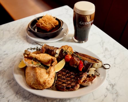 Guinness Open Gate Brewery’s platter of chicken, ribeye and triple potato Guinness and mushroom pie.