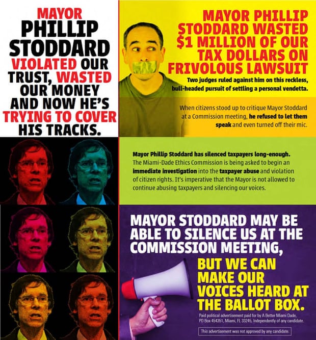 An attack ad targeting South Florida mayor Philip Stoddard