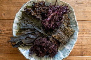 A selection of seaweed is dehydrated before being shipped for delivery