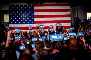 Joe Biden speaks during a rally at Tougaloo College in Tougaloo, Mississippi.