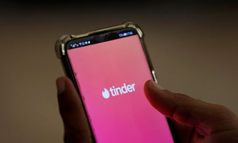 The dating app Tinder is shown on a mobile phone