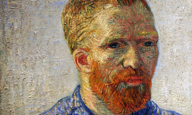 A detail from Self-portrait as an Artist by Vincent Van Gogh.