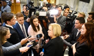 Collins faces the media after being chosen as the new National party leader in July.