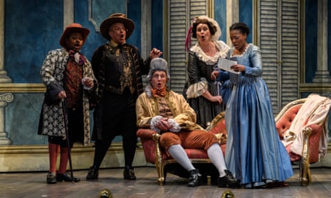 English Touring Opera presents The Marriage of Figaro, by Wolfgang Amadeus Mozart, at the Hackney Empire, directed by Blanche McIntryre, conducted by Christopher Stark..