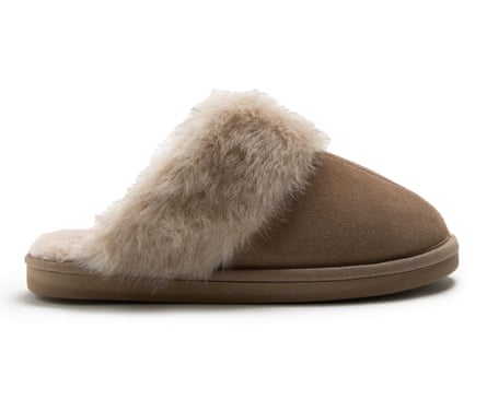 M&S Collection Suede Faux Fur Trim Mule Slippers