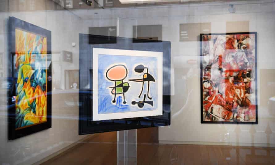 A gallery displaying and selling art in London.