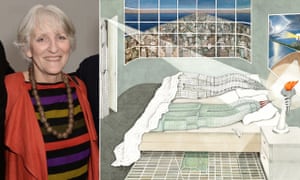 Bedhopping buildings … Madelon Vriesendorp and her painting Flagrant Délit, which became associated with her husband Rem Koolhaas.