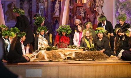 The scene inside the marae