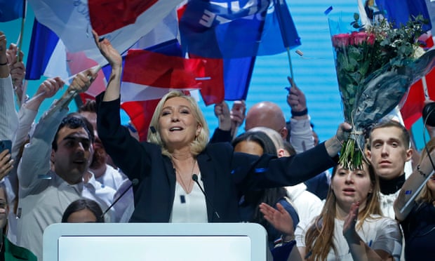 Marine Le Pen on the campaign trail. 