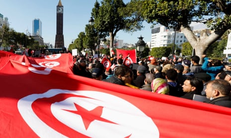Protest against the seizure of power by Tunisian President Kais Saied, Tunis, 17 December 2021.