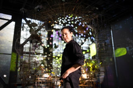 American artist Sarah Sze and her installation Twice Twilight.