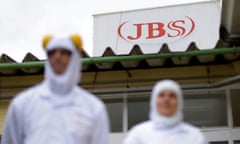Workers at Brazil’s JBS, the world’s largest meat-processing firm, in Lapa, Paraná state.