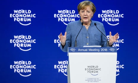 Angela Merkel stressed the need for multilateral, rather than unilateral, anwers to global problems in her speech to the World Economic Forum.