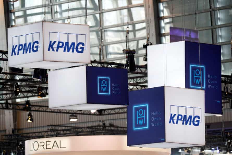 The logo of KPMG.