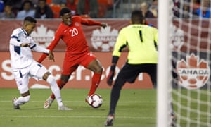 Jonathan David in action for Canada against Cuba in September 2019.