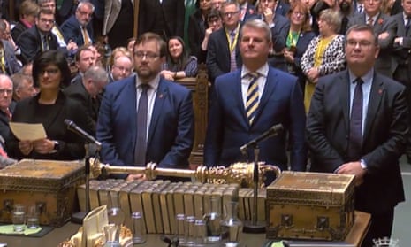 Tellers arriving to give the result in the Stella Creasy amendment in the House of Commons.