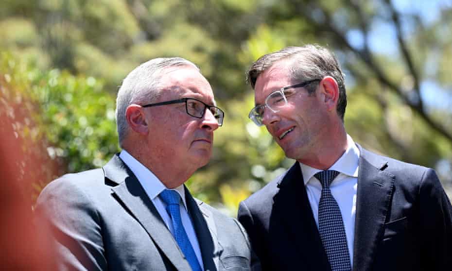 NSW health minister Brad Hazzard and premier Dominic Perrottet