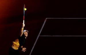 Diego Schwartzman serves Rafael Nada.